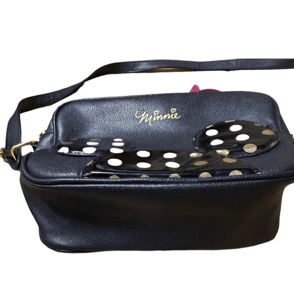 Dani by Danielle Nicole Minnie Mouse Crossbody Handbag Black Bow Bag Charm - Picture 3 of 8
